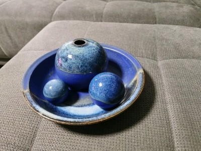 Keramik Duftbrunnen Blau für Zimmernutzung Dekoration Tischbrunnen Dekor