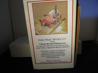 Crow River Prod Hoist Shed #215 stiff leg, aerial trams, log/mine operations HO