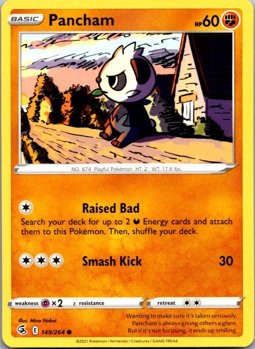 Pancham 149/264 Common Fusion Strike Pokemon Near Mint