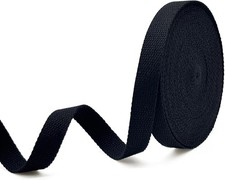 3/4 Inch Cotton Webbing 10 Yards Black Strap 3/4in 10Yards,