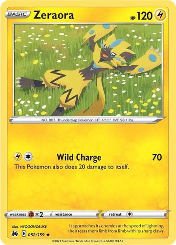 Zeraora 52/159 Rare Crown Zenith Pokemon NM/LP