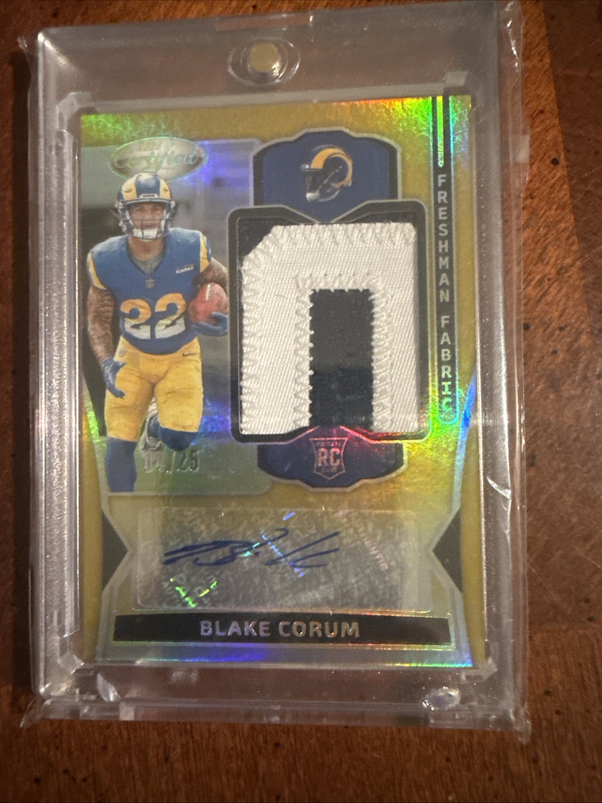 2024 Panini Certified Freshman Fabric Signatures Blake Corum FMS-BCM Gold 04/25
