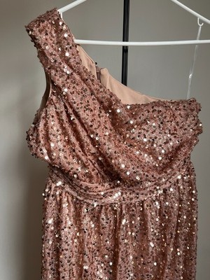 Elegant Rose Gold Sequin Formal Dress - One Shoulder - multiple sizes | eBay Elegant Rose Gold Sequin Formal Dress - One Shoulder - multiple sizes | eBay
