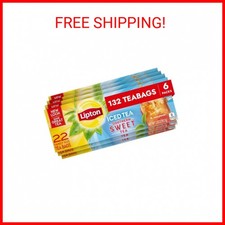 Lipton Southern Sweet Iced Tea Bags, Family Size, 22 Count Pack of 6