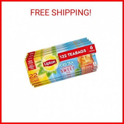 Lipton Southern Sweet Iced Tea Bags, Family Size, 22 Count (Pack of 6)