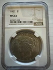 1922 Peace Dollar MS 61