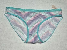 Vintage Victorias Secret Cotton Signature Logo Trim Bikini Panty Chevron Zigzag