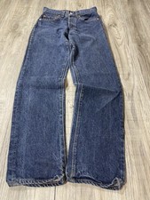 1980s Levis Buttonfly Dark Wash Size 26x30 Blue Rare Made In Usa