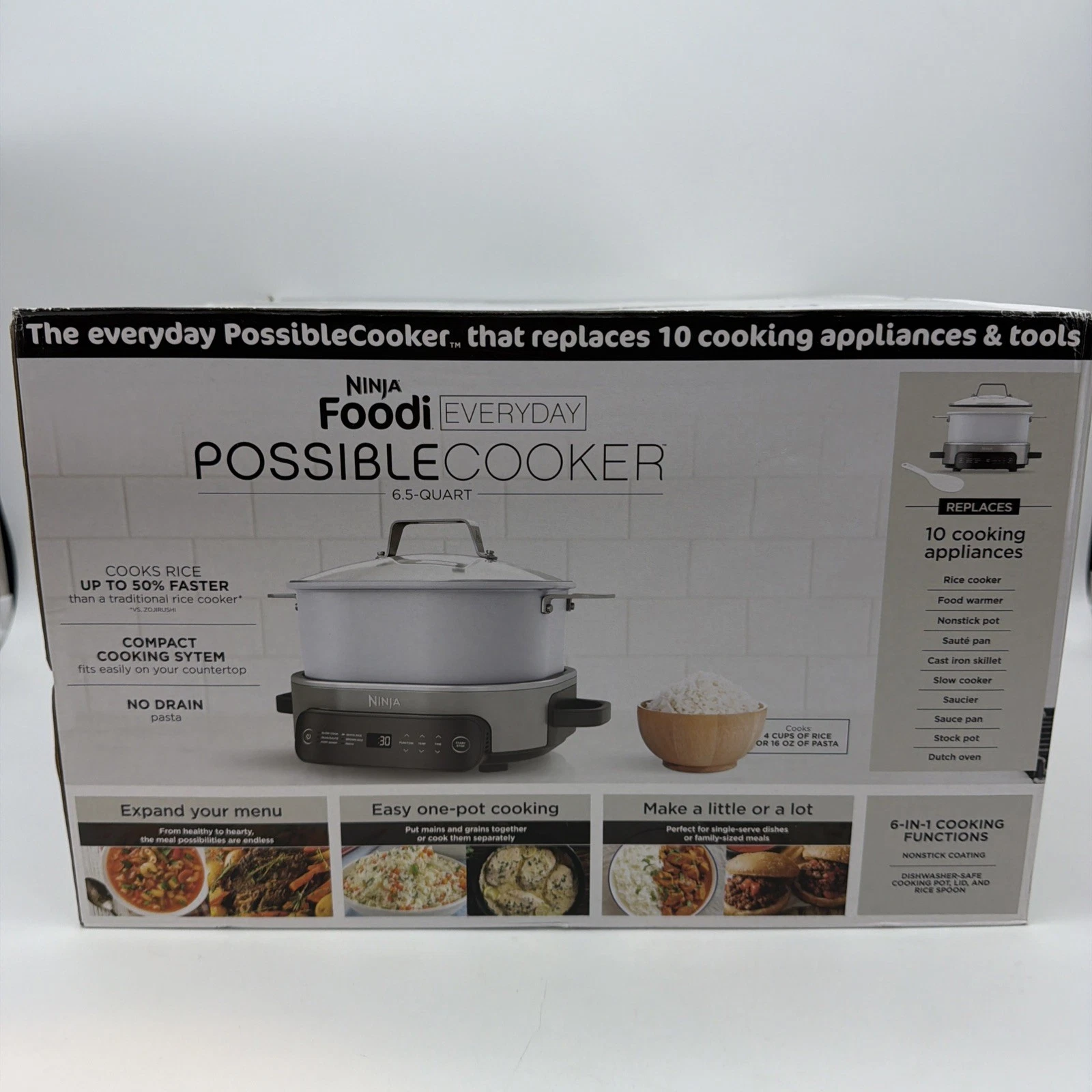 Ninja Foodi Everyday PossibleCooker MC1100 6.5Qt 10-in-1 Multi Cooker White New