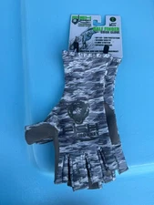 Fish Monkey Fishing Gloves FM11  1/2 Guide Glove Gray Water Camo size Large