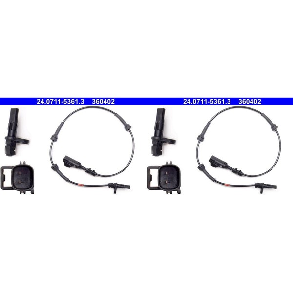2X ATE ABS-SENSOR Raddrehzahl ABS-FÜHLER Hinten Passend FüR Land Rover Range-image