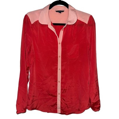 Valentine American Eagle Long Sleeve Collared Button Up Size M Red and Pink