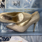Michael Kors Women’s Gold Glitter Pointed Toe Pump Heels Slip On US 8 — photo 1