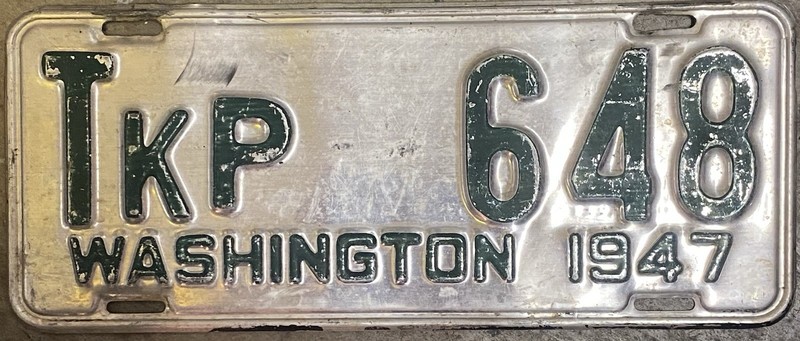1947 Original Washington Truck License Plate -  Whitman County