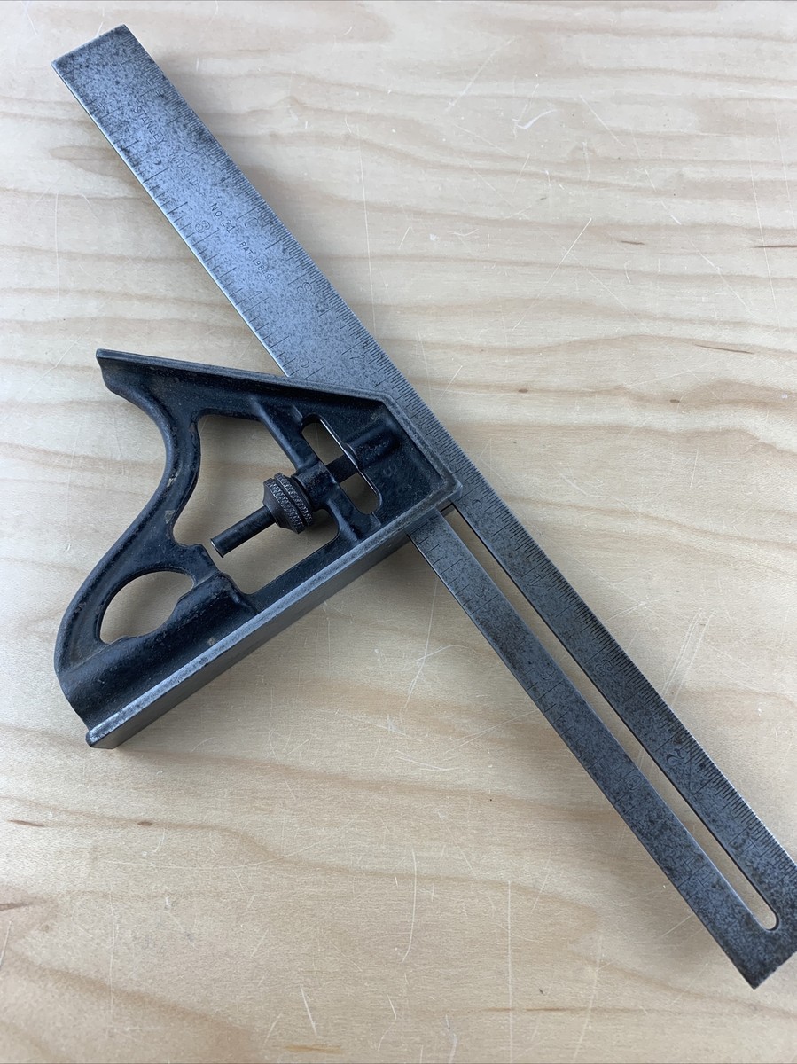 Vintage Stanley No.21 Slotted 12'' Blade Combination Square