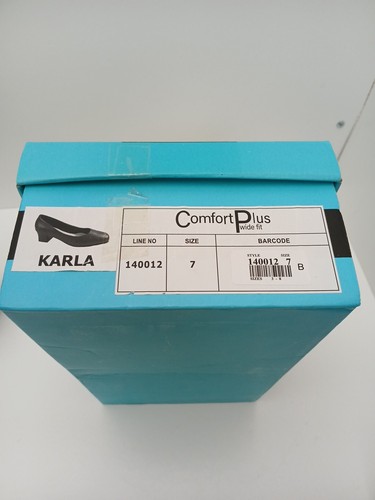 NUEVO Zapatos de cancha cómodos para mujer talla grande 7 de cuero calce ancho tacón bajo negros Karla - Imagen 15 de 20