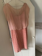 French Connection Peach Sequin Dress with Overlay Top