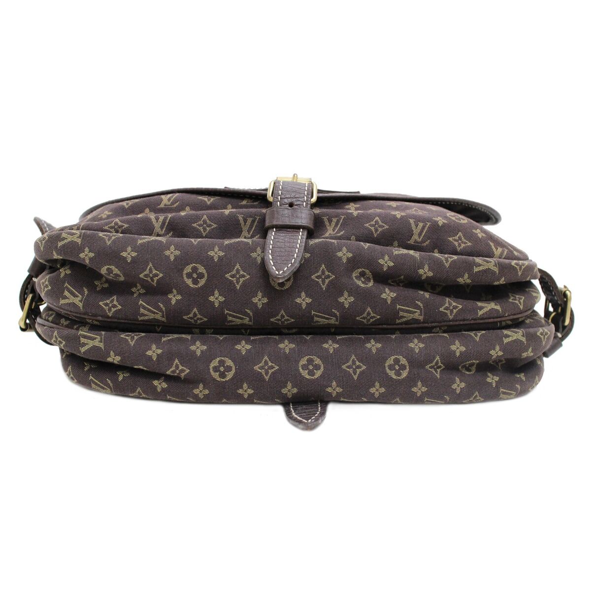 LOUIS VUITTON Monogram Mini Lin Saumur 30 Brown Shoulder Bag LOUIS VUITTON Monogram Mini Lin Saumur 30 Brown Shoulder Bag