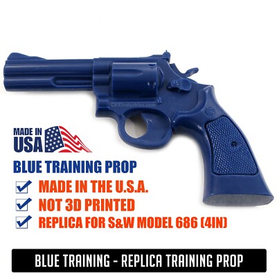 Blue Training Prop for S&W MODEL 686 (4in) - Solid Resin - Not a Gun