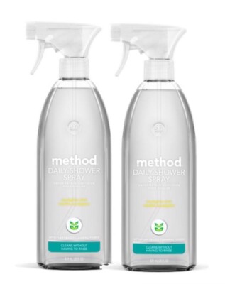 2 ~ Method Daily Shower Spray Cleaner No Rinsing Req. Eucalyptus Mint Scent 28oz