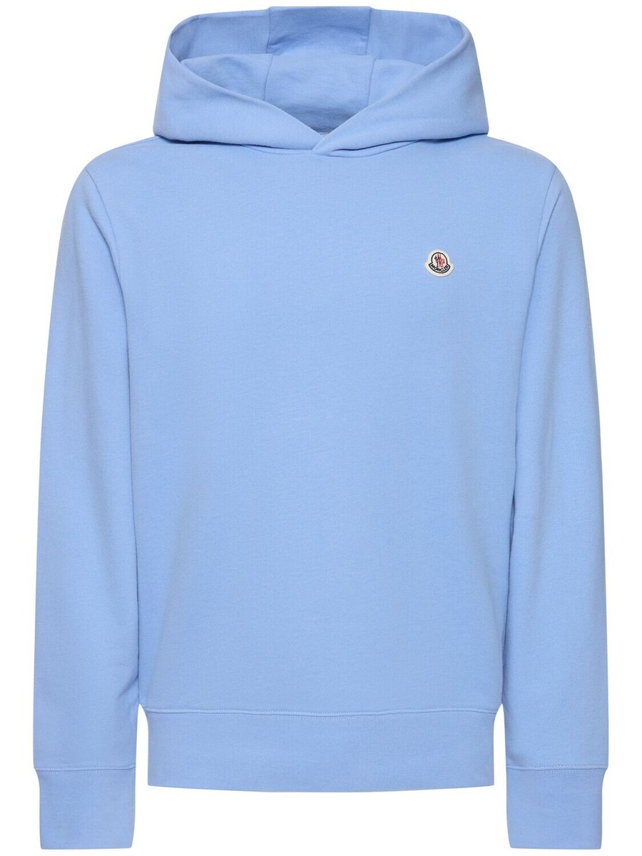 MONCLER $680 Men's Light Blue Cotton Hoodie New | eBay