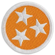 Orange Tennessee Tristar Patch - 2" Round Embroidered Patch