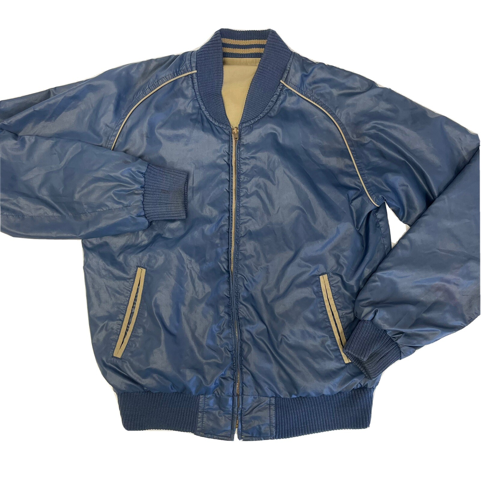 FILA Giacca a vento vintage anni 80 Savile Row uomo blu reversibile golf stadio bomber S