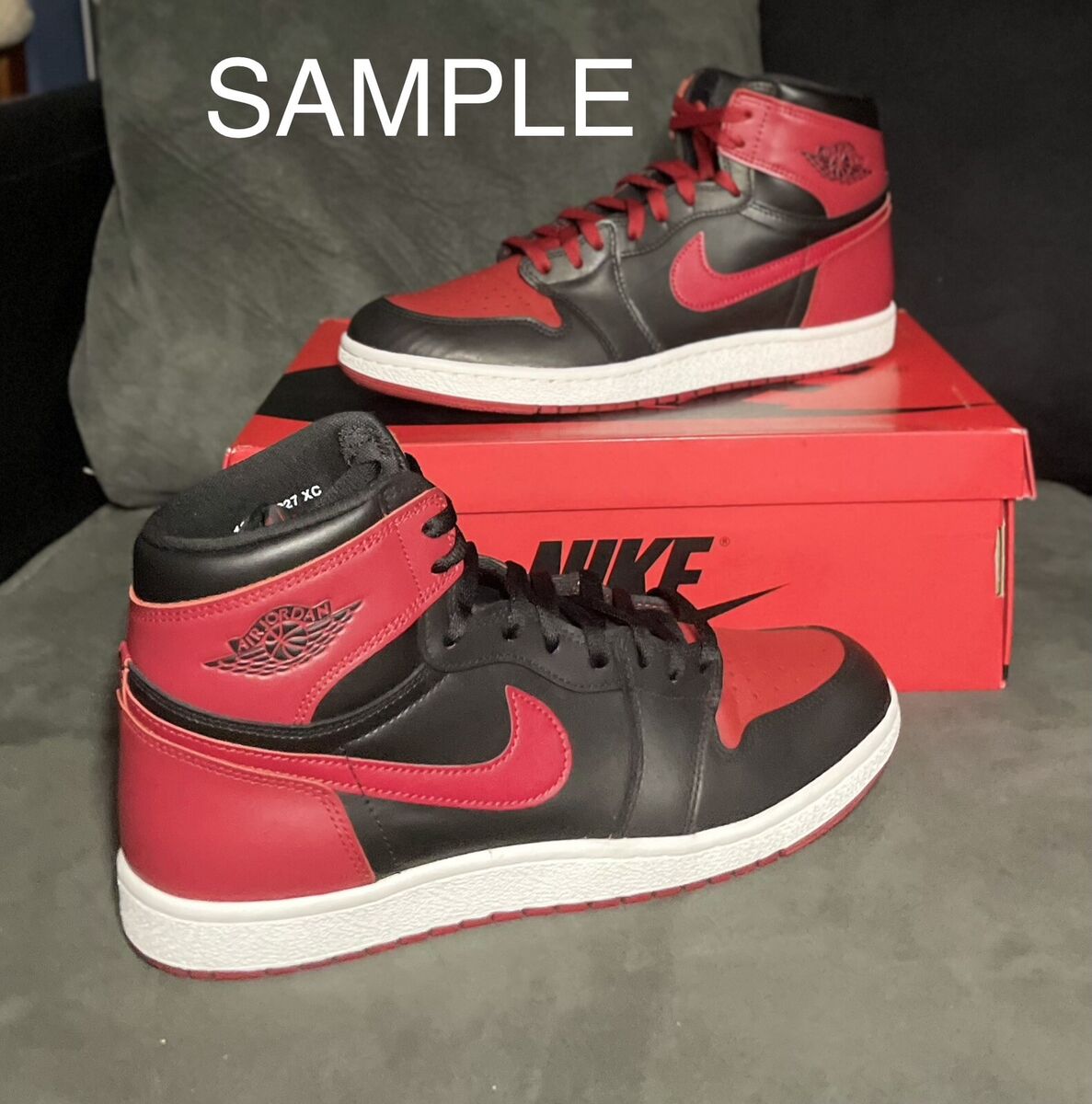 Nike Air Jordan 1 Retro High 1985 OG ‘BRED’ custom services; ‘Varsity Red’