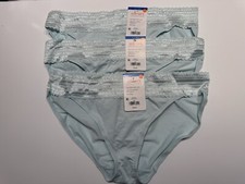 NWT 3 Warners No Pinching No Problems Microfiber Lace Bikini Panties 05509 XL 8