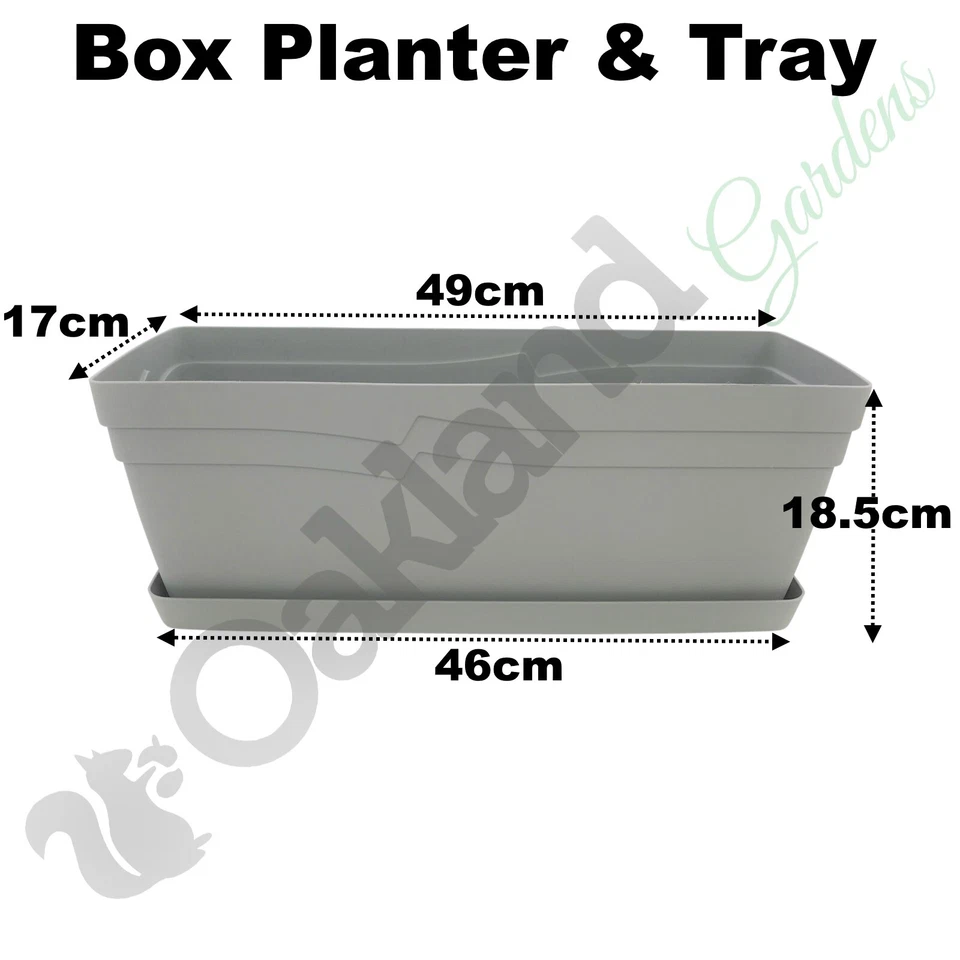 Box Planter Window Garden Trough Seed Herb Tray Plant Pot Pastel Coloured - Image 2 of 4