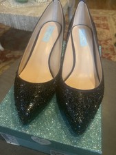Betsey Johnson Blue Rhinestone Leather Pump 8.5 M