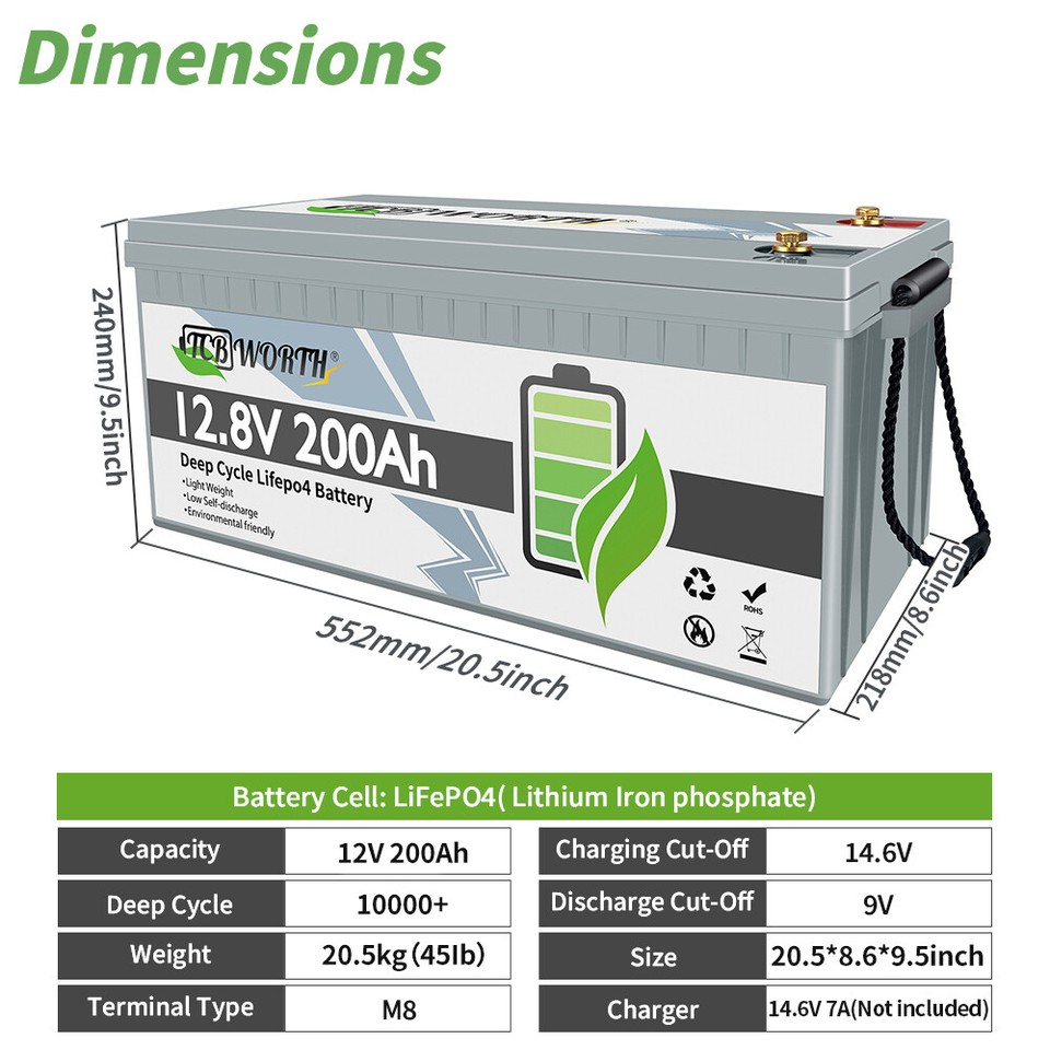 12V/24V 300Ah 200Ah 120Ah LiFePO4 Lithium Battery BMS For RV Solar Boat ...