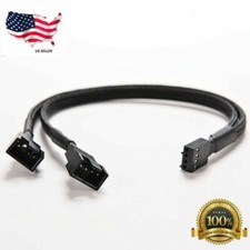 4-Pin PWM to Dual PWM Sleeved Computer Case Fan Power Y-Splitter Adapter Cable