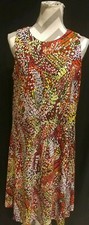 Nine West Sleeveless Scoop Multicolor A-line Dress Size 12