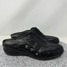 Aquatalia Clogs Shoes Womens 8.5 Slip On Mules Black Leather Comfort Shoe