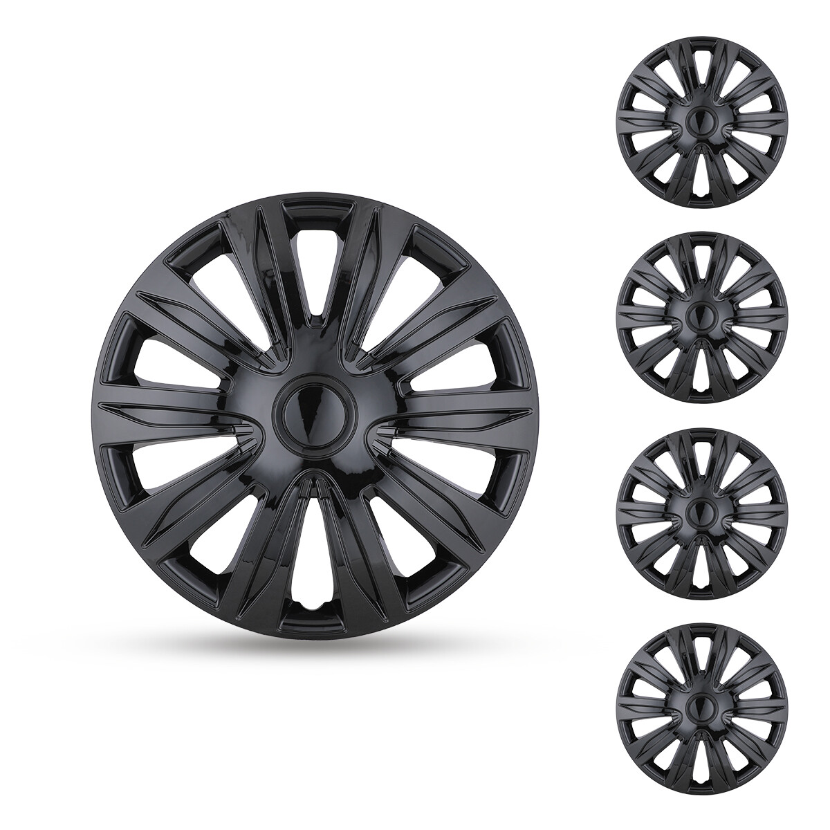 Universal Black Wheel Hub Caps 14 Inch Fit Chevy Toyota 4x14 Rim Trim Rings  
