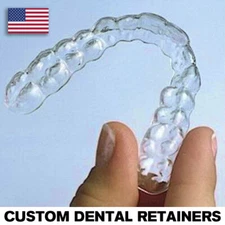 Custom Fit Set Orthodontic Dental Retainers~Upper AND Lower~MADE USA DENTAL LAB