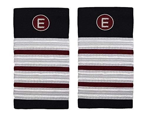 Epaulette Aircraft Engineers 4 x 1/2 Silver-Maroon with E on Maroon - Picture 1 of 1