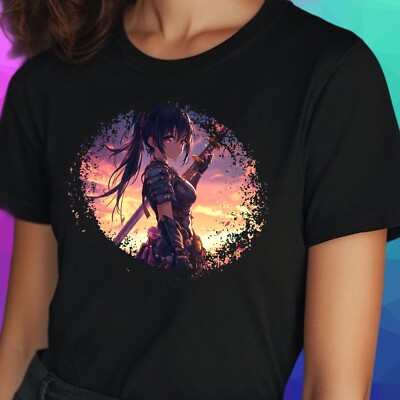 T-Shirt Frauen Anime Kriegerin Motiv Baumwolle Größe S bis 3XL