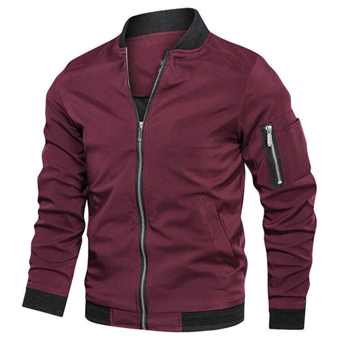 NEU Herren Full Zip Bomber Jacke Leicht Windjacke Freizeit Frühling Herbst Dünn - Bild 13 von 21