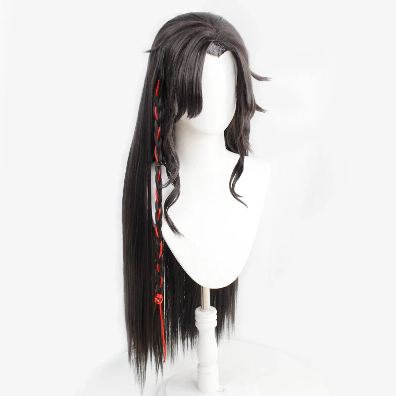 Peluca Anime Tian Guan Ci Fu Hua Cheng Peluca Negra Larga Recta 花城 Cosplay Cabello 天官赐福 Foto 2 de 4
