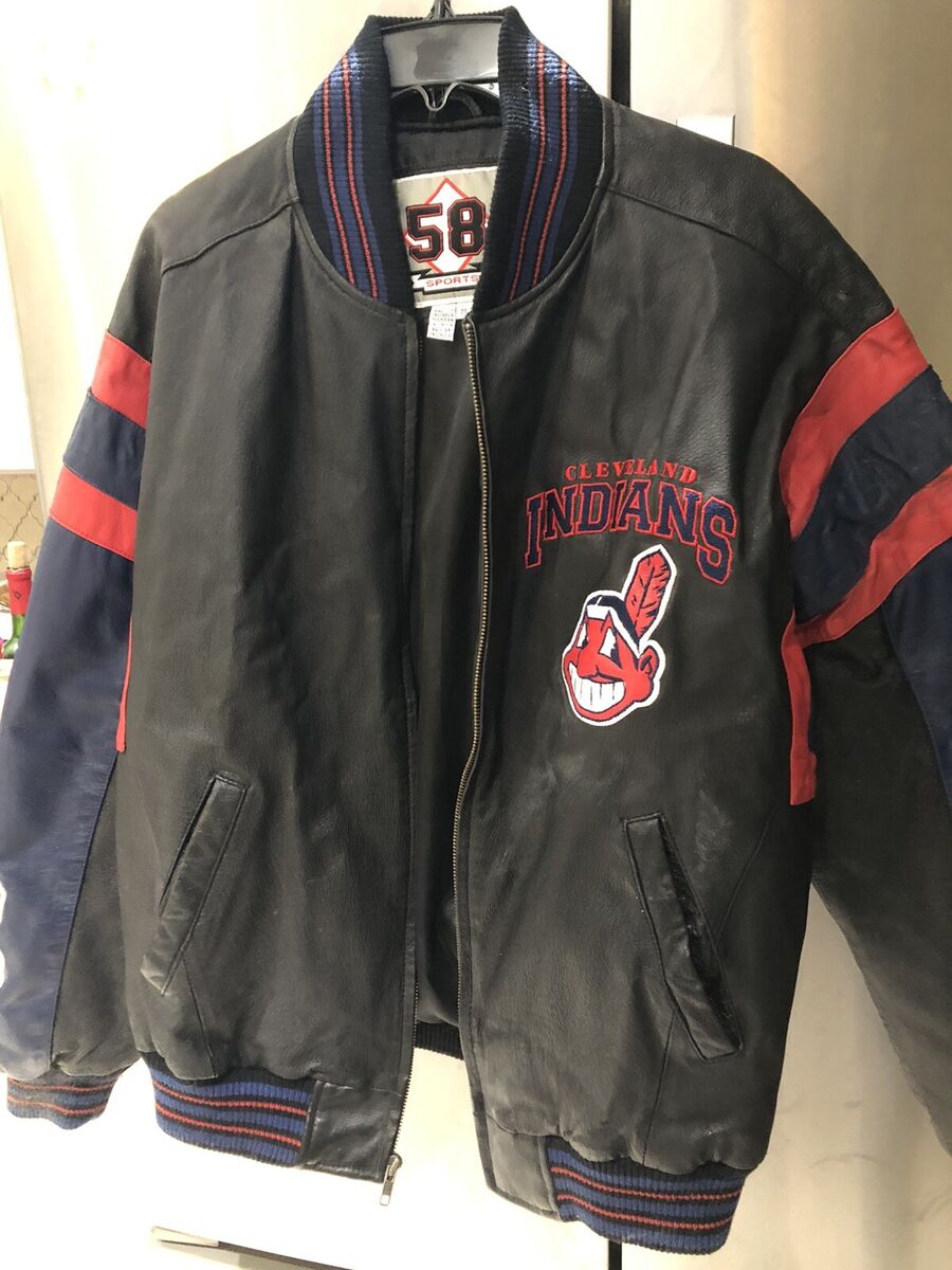 Cleveland Indians Vintage Leather Black Jacket Men's Medium Cleveland Indians Vintage Leather Black Jacket Men's Medium