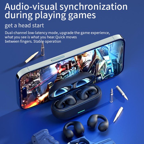Clip On Open Ear Headphones Open Wireless Headphones for Sports, Workout,Cycling - Picture 3 of 14