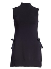 Alice And Olivia Womens Alvera Mock Neck Side-tie Tunic In Navy Size S