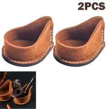 2pcs Leather Pipe Stand Rack Cow Leather Cowhide Holder Pipe Display Stand