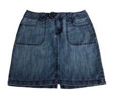 Vintage Y2K Faded Glory Denim Skirt 4 Blue Jean Distressed Grunge Streetwear 90s