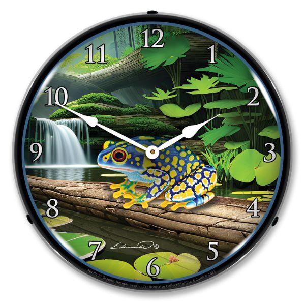Blue Posion Dart Frog LED Backlit Clock