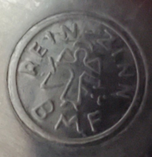 Vtg Mini German Porcelain Beer Stein - Rein Zinn BMF Pewter Lid Colorful Couple - Picture 5 of 11