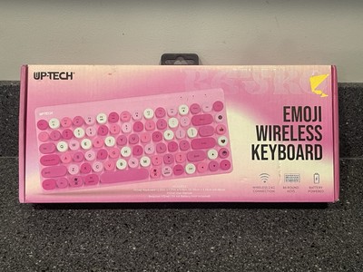 Up-Tech Emoji Wireless Keyboard (Pink) Battery Powered Round Keys