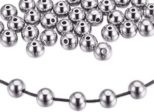 100 Pcs 304 Stainless Steel Smooth round Spacer Beads 8Mm Seamless Loose Beads f